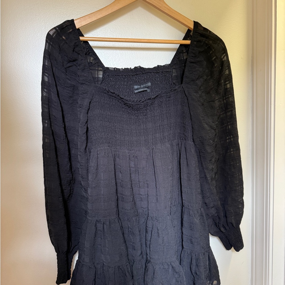 Chic Black Textured Blouse